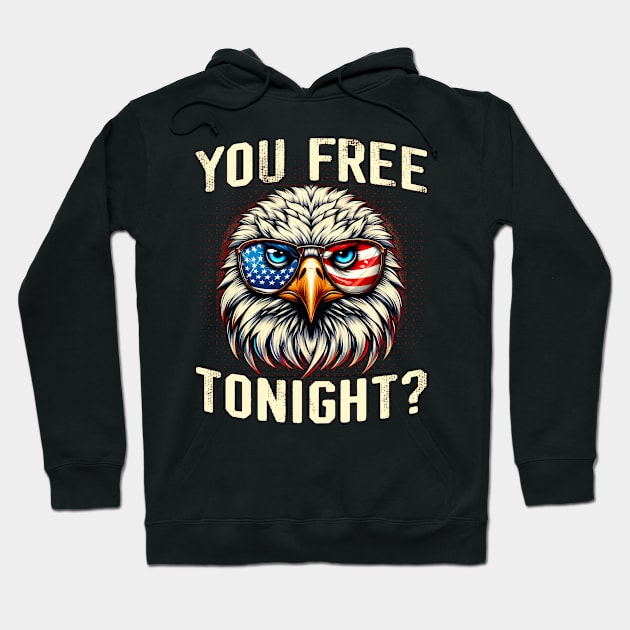 Patriotic American Bald Eagle You Free Tonight Hoodie by ArtbyJester